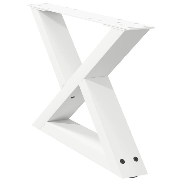 sofabordsben 2 stk. hvid 50x(30-31,3) cm stål