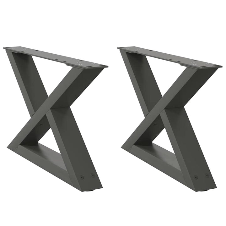sofabordsben 2 stk. antracit 50x(30-31,3) cm stål