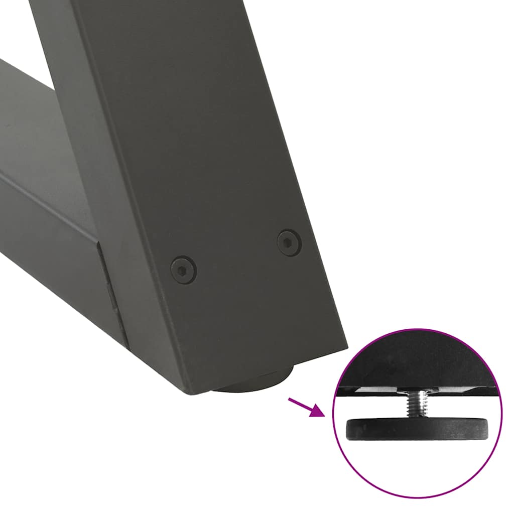 sofabordsben 2 stk. antracit 50x(30-31,3) cm stål