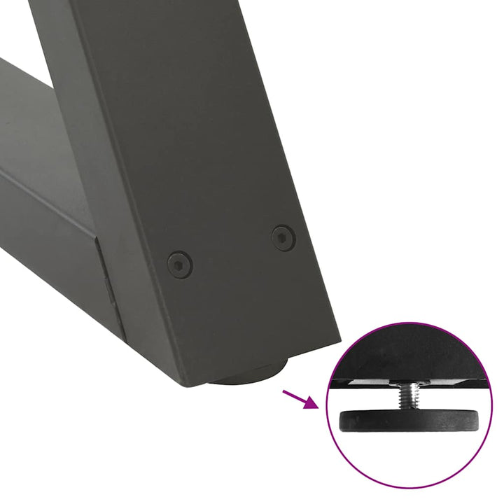 sofabordsben 2 stk. antracit 50x(30-31,3) cm stål