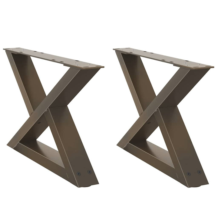 sofabordsben 2 stk. naturstål 50x(30-31,3) cm stål