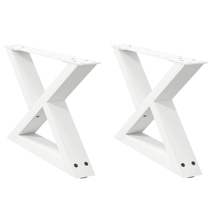 sofabordsben 2 stk. hvid 60 x (30-31,3) cm stål