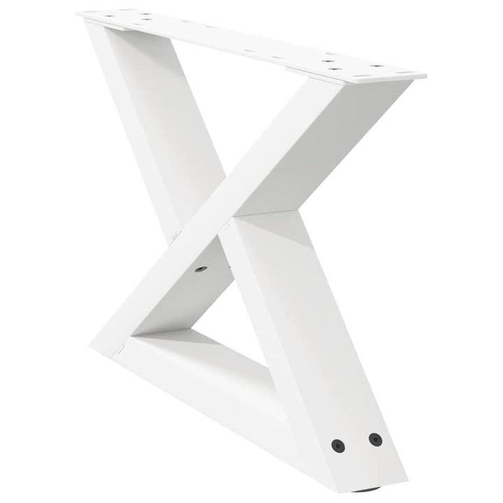 sofabordsben 2 stk. hvid 60 x (30-31,3) cm stål