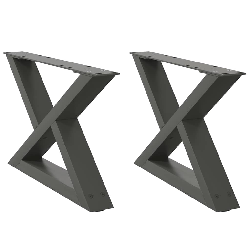 sofabordsben 2 stk. antracit 60 x (30-31,3) cm stål
