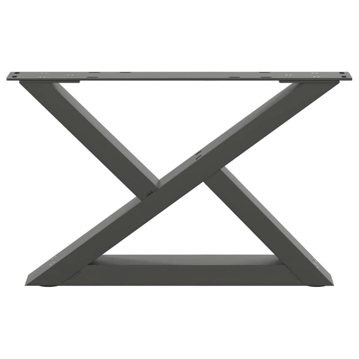 sofabordsben 2 stk. antracit 60 x (30-31,3) cm stål
