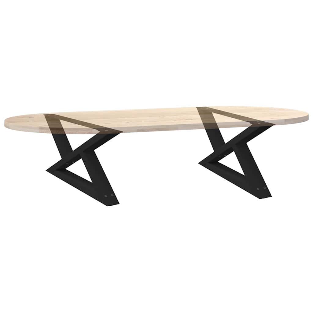 sofabordsben 2 stk. sort 70 x (30-31,3) cm stål