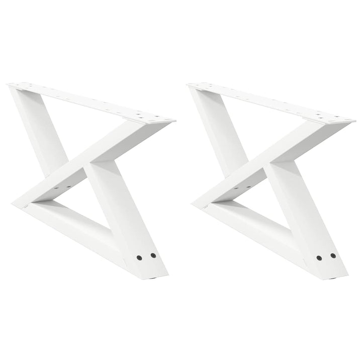 sofabordsben 2 stk. hvid 70 x (30-31,3) cm stål