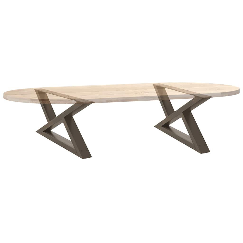 sofabordsben 2 stk. naturstål 70 x (30-31,3) cm stål