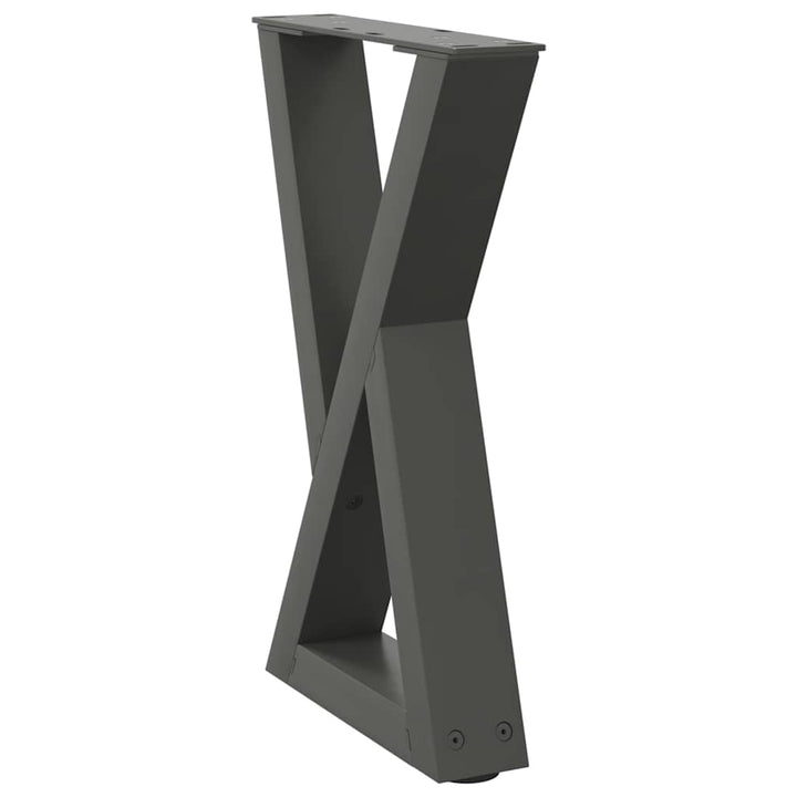 sofabordsben 2 stk. antracit 28 x (42-43,3) cm stål