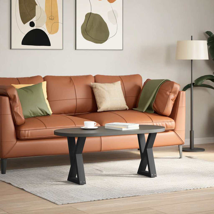sofabordsben 2 stk. sort 38 x (42-43,3) cm stål