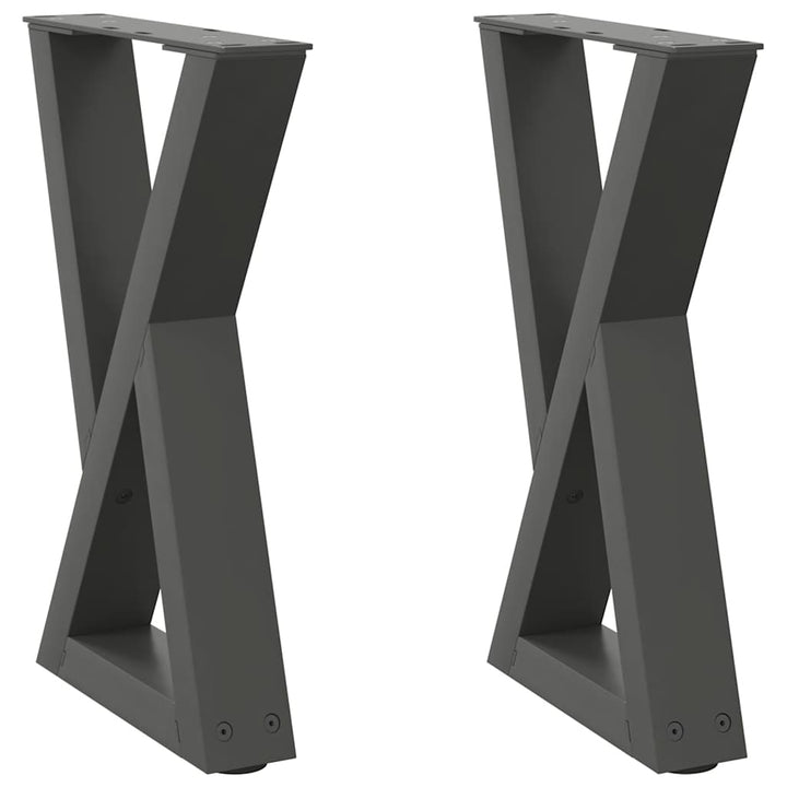 sofabordsben 2 stk. antracit 38 x (42-43,3) cm stål