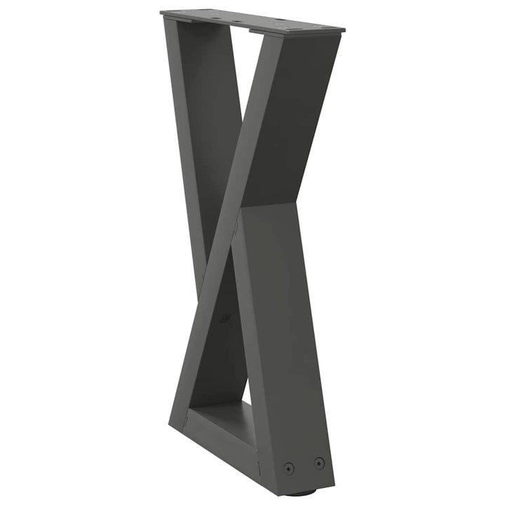 sofabordsben 2 stk. antracit 38 x (42-43,3) cm stål