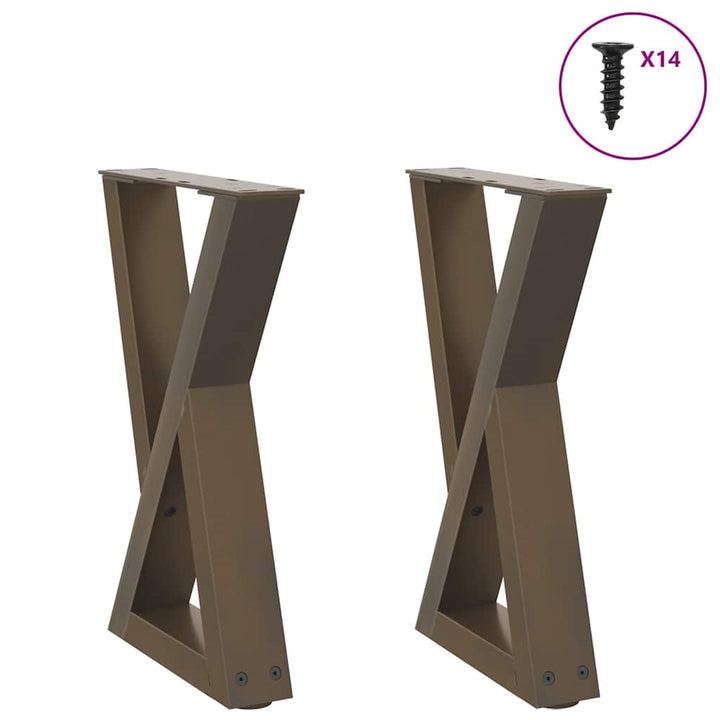 sofabordsben 2 stk. naturstål 38 x (42-43,3) cm stål