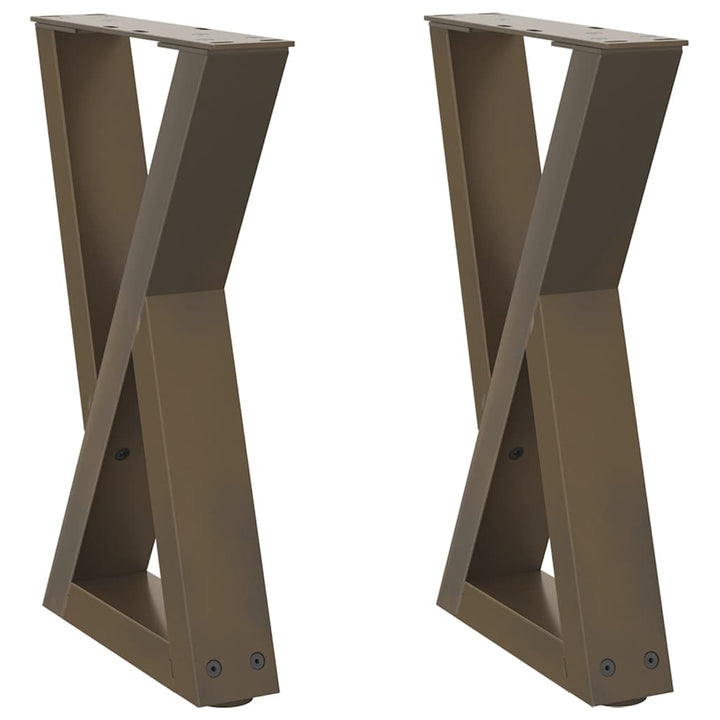 sofabordsben 2 stk. naturstål 38 x (42-43,3) cm stål