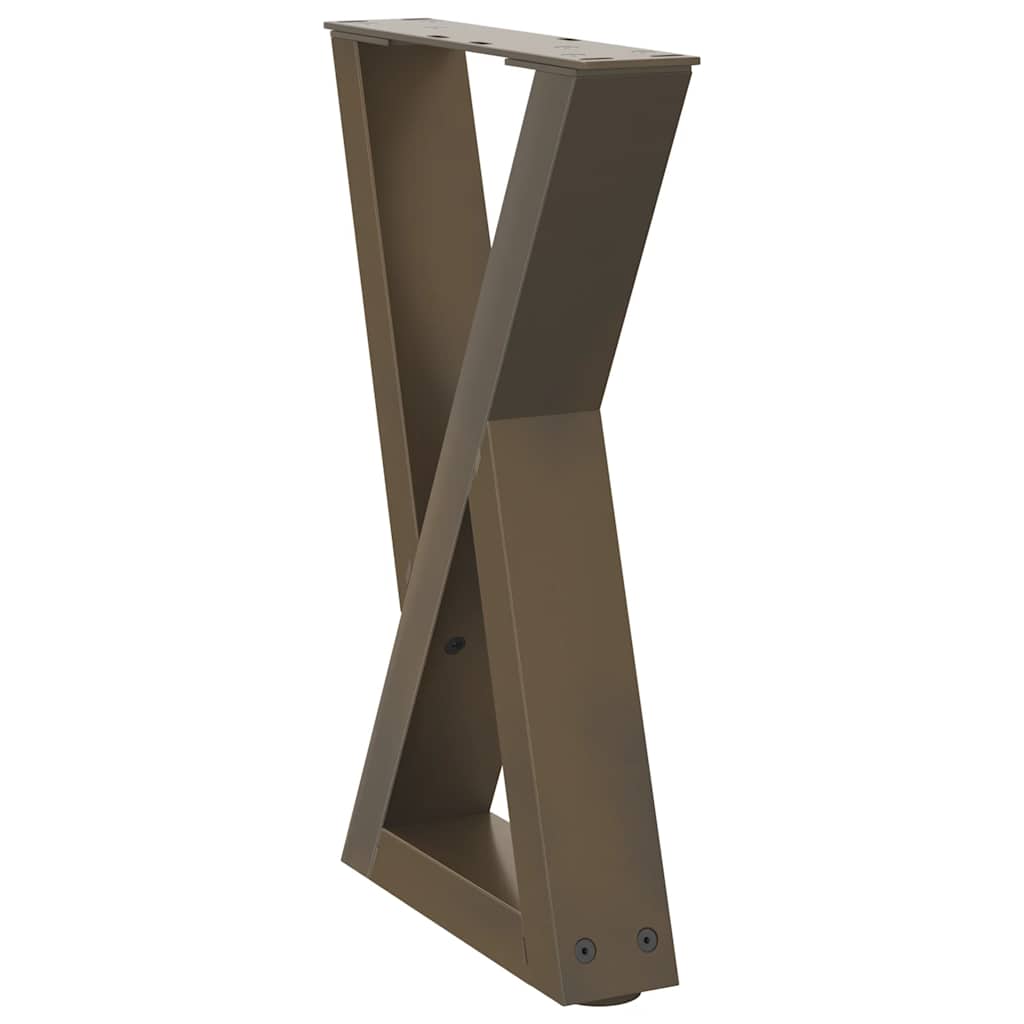 sofabordsben 2 stk. naturstål 38 x (42-43,3) cm stål