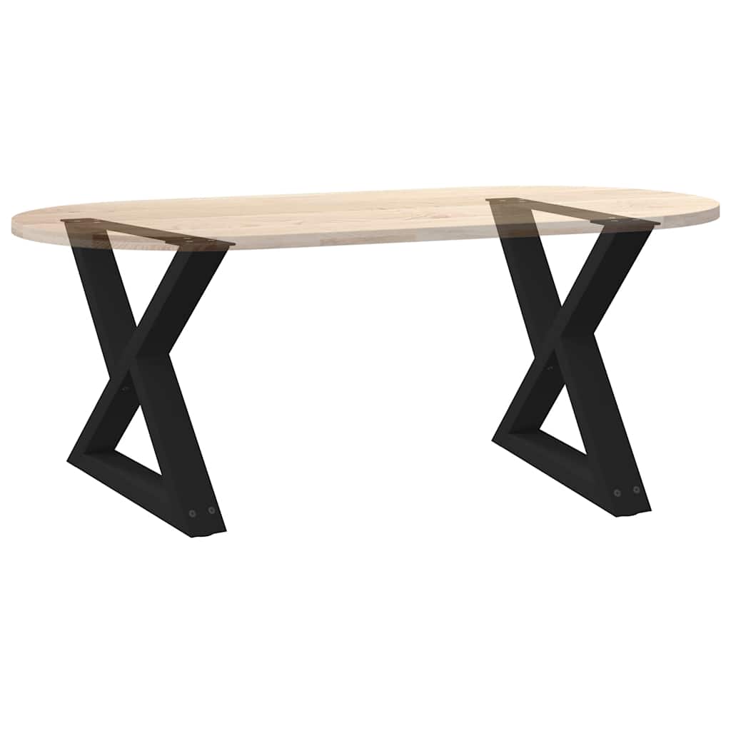 sofabordsben 2 stk. sort 50x(42-43,3) cm stål