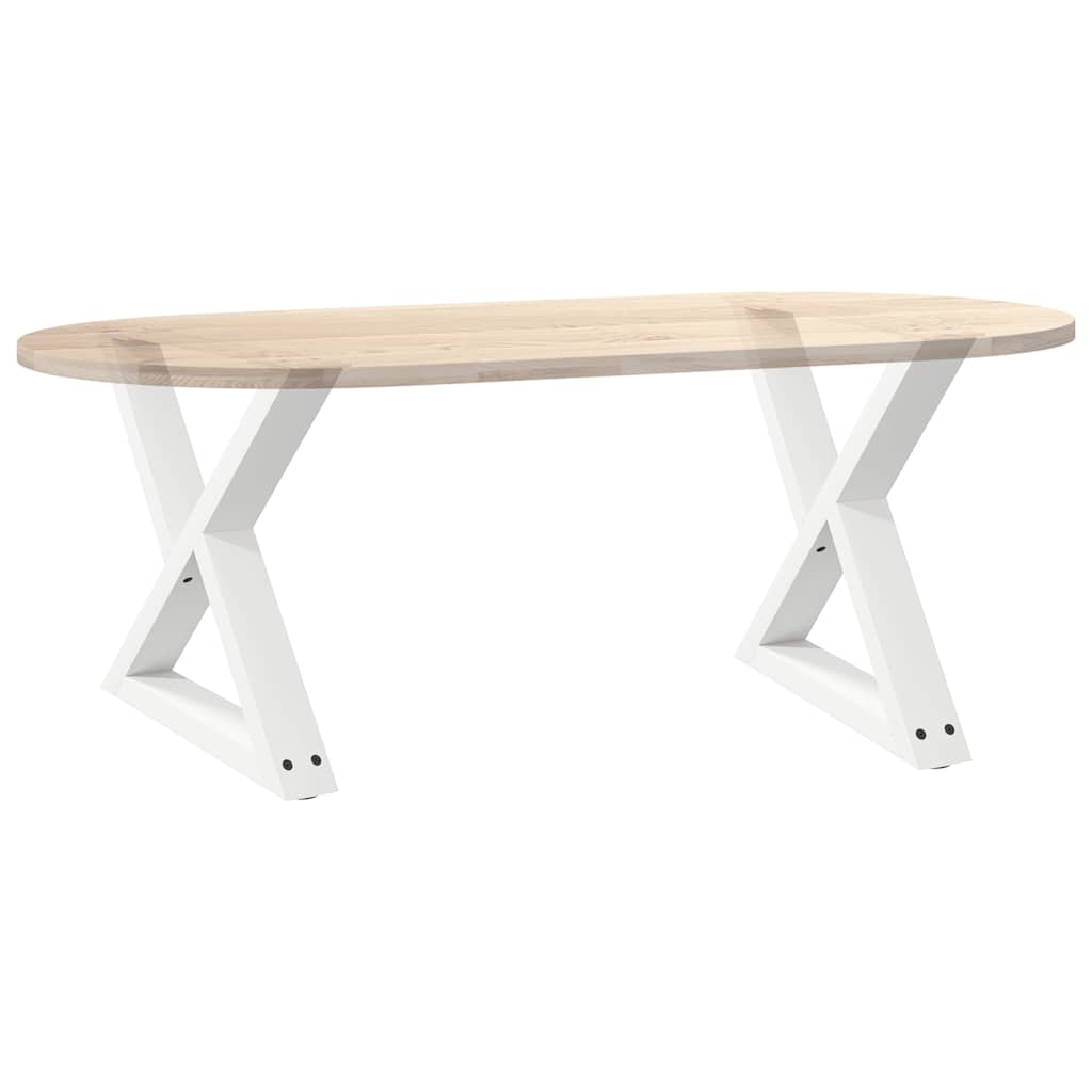 sofabordsben 2 stk. hvid 50x(42-43,3) cm stål