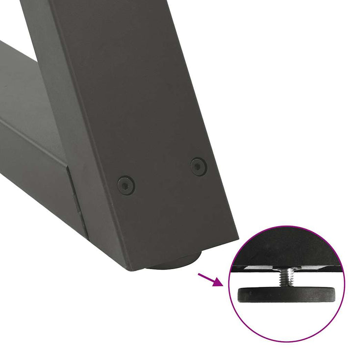 sofabordsben 2 stk. antracit 50x(42-43,3) cm stål
