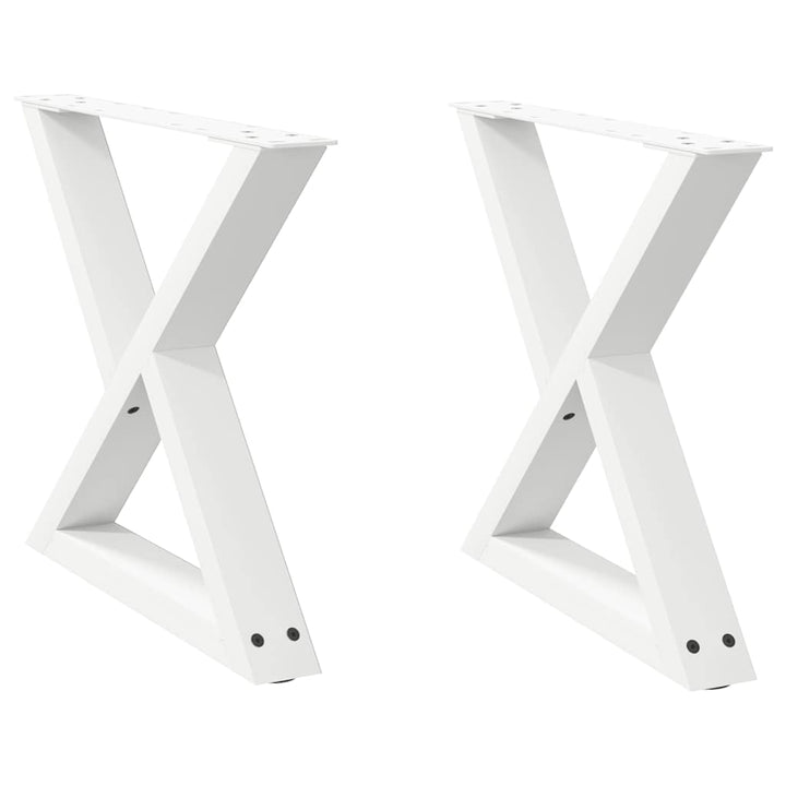 sofabordsben 2 stk. hvid 60 x (42-43,3) cm stål