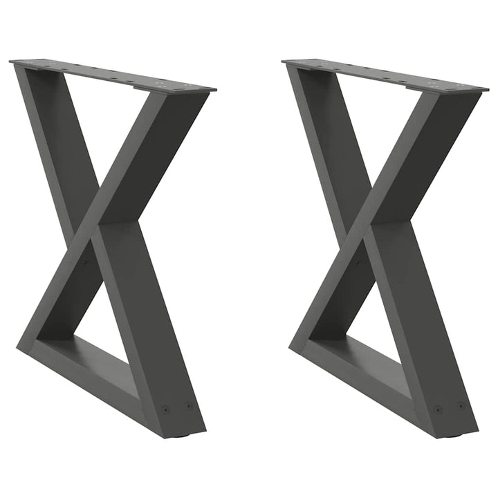 sofabordsben 2 stk. antracit 60 x (42-43,3) cm stål