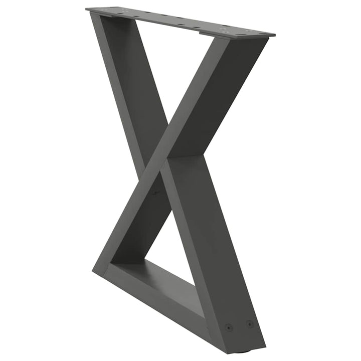 sofabordsben 2 stk. antracit 60 x (42-43,3) cm stål