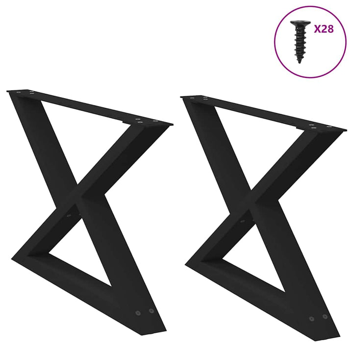 sofabordsben 2 stk. sort 70 x (42-43,3) cm stål