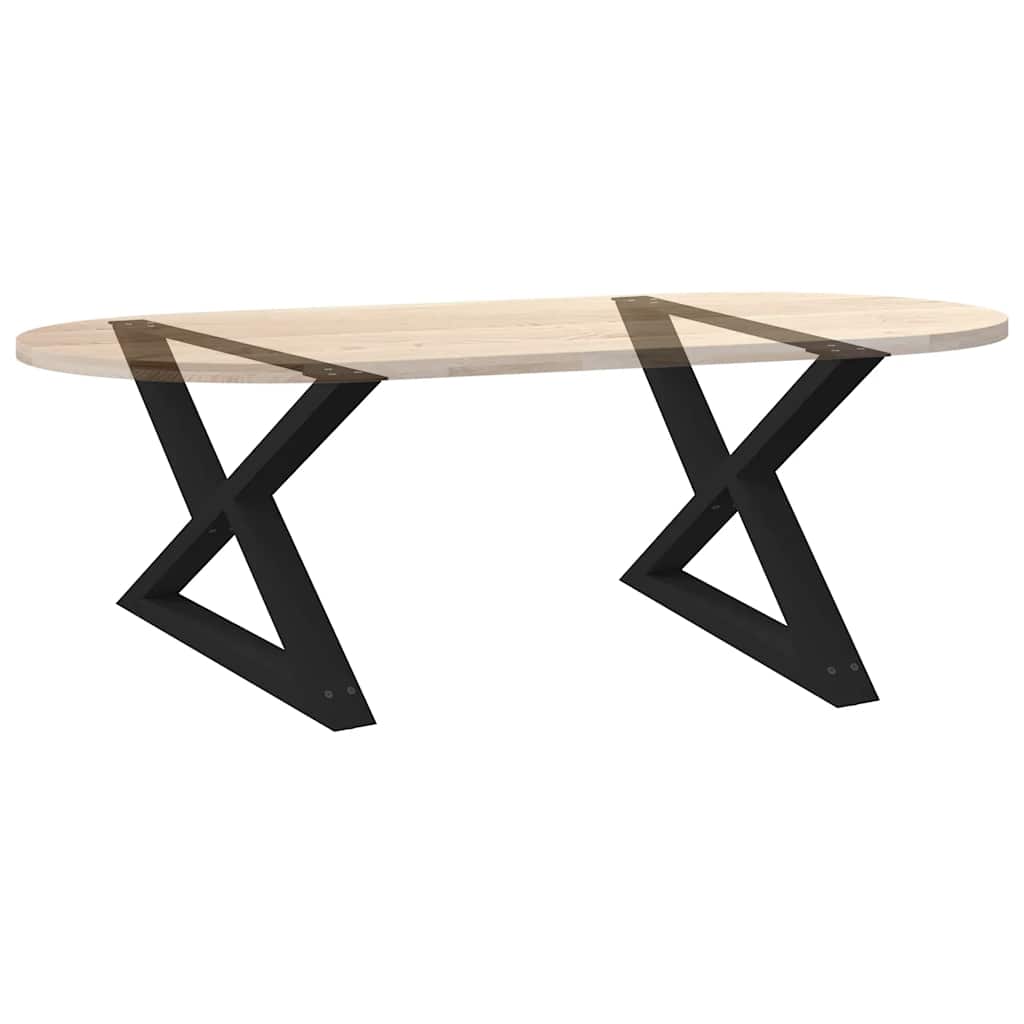 sofabordsben 2 stk. sort 70 x (42-43,3) cm stål