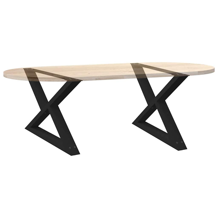 sofabordsben 2 stk. sort 70 x (42-43,3) cm stål