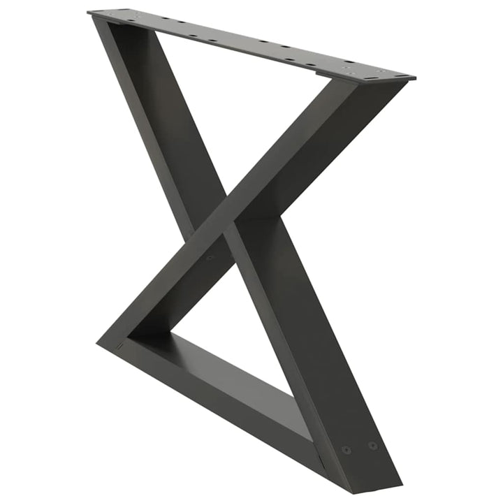 sofabordsben 2 stk. antracit 70 x (42-43,3) cm stål