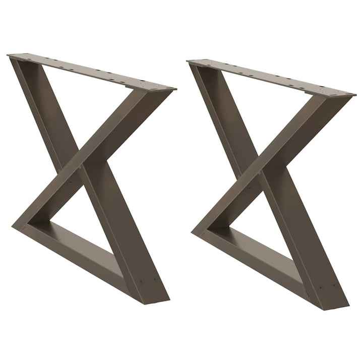 sofabordsben 2 stk. naturstål 70 x (42-43,3) cm stål
