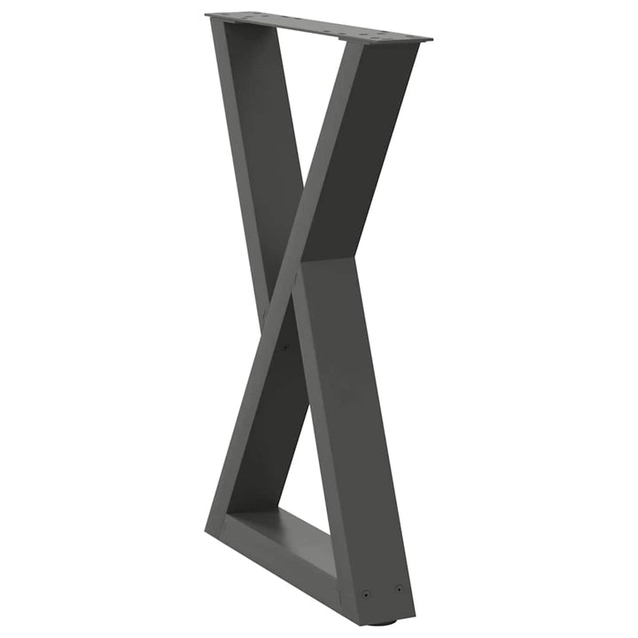 spisebordsben 2 stk. antracit 60 x (72-73,3) cm stål