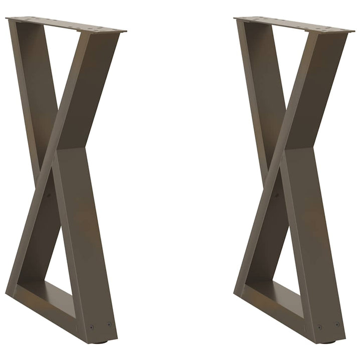 spisebordsben 2 stk. naturstål 60 x (72-73,3) cm stål