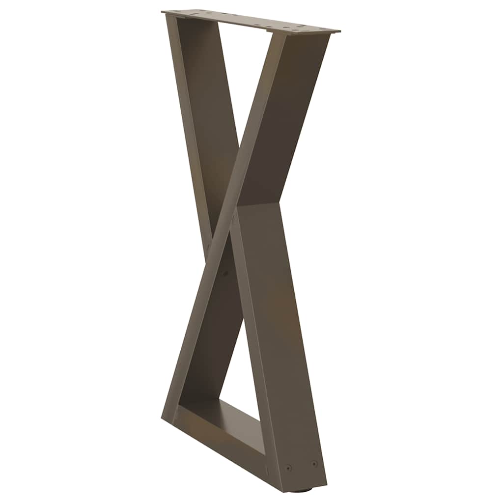 spisebordsben 2 stk. naturstål 60 x (72-73,3) cm stål