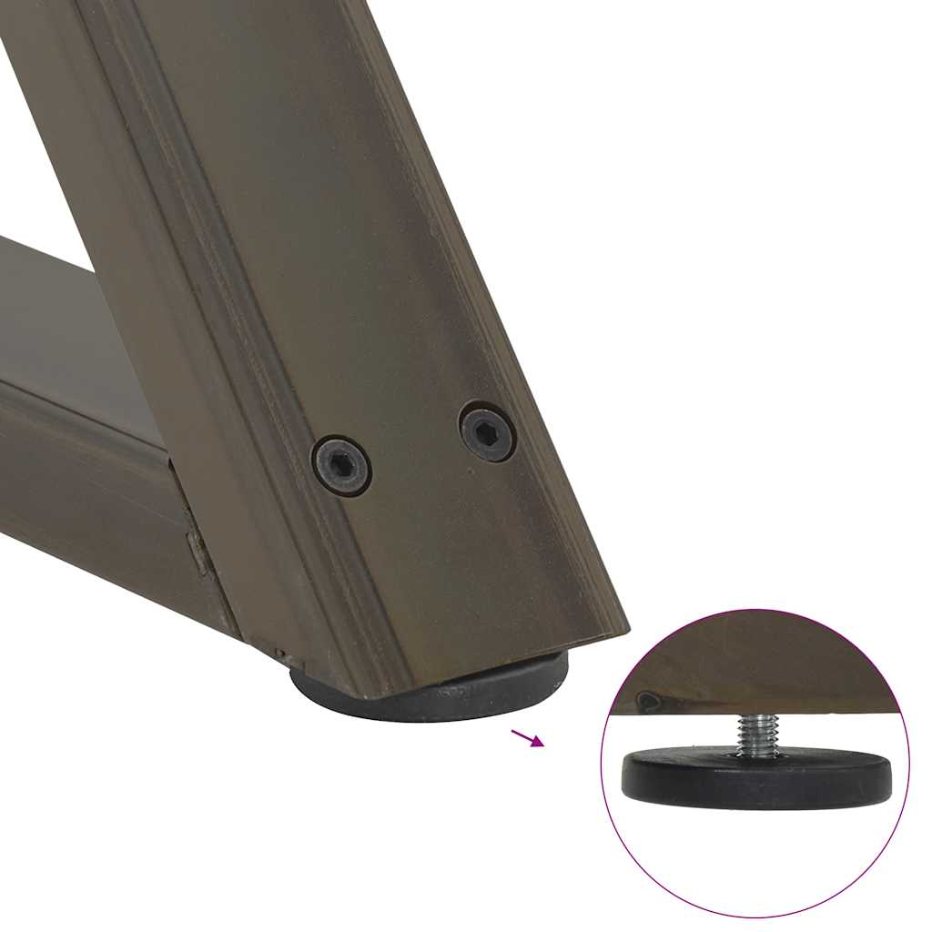 spisebordsben 2 stk. naturstål 60 x (72-73,3) cm stål