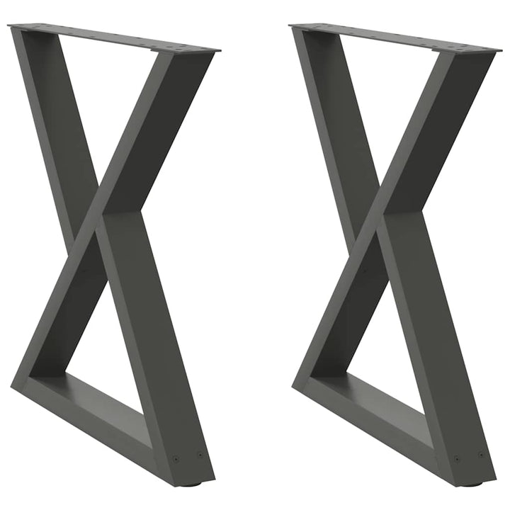 spisebordsben 2 stk. antracit 70 x (72-73,3) cm stål