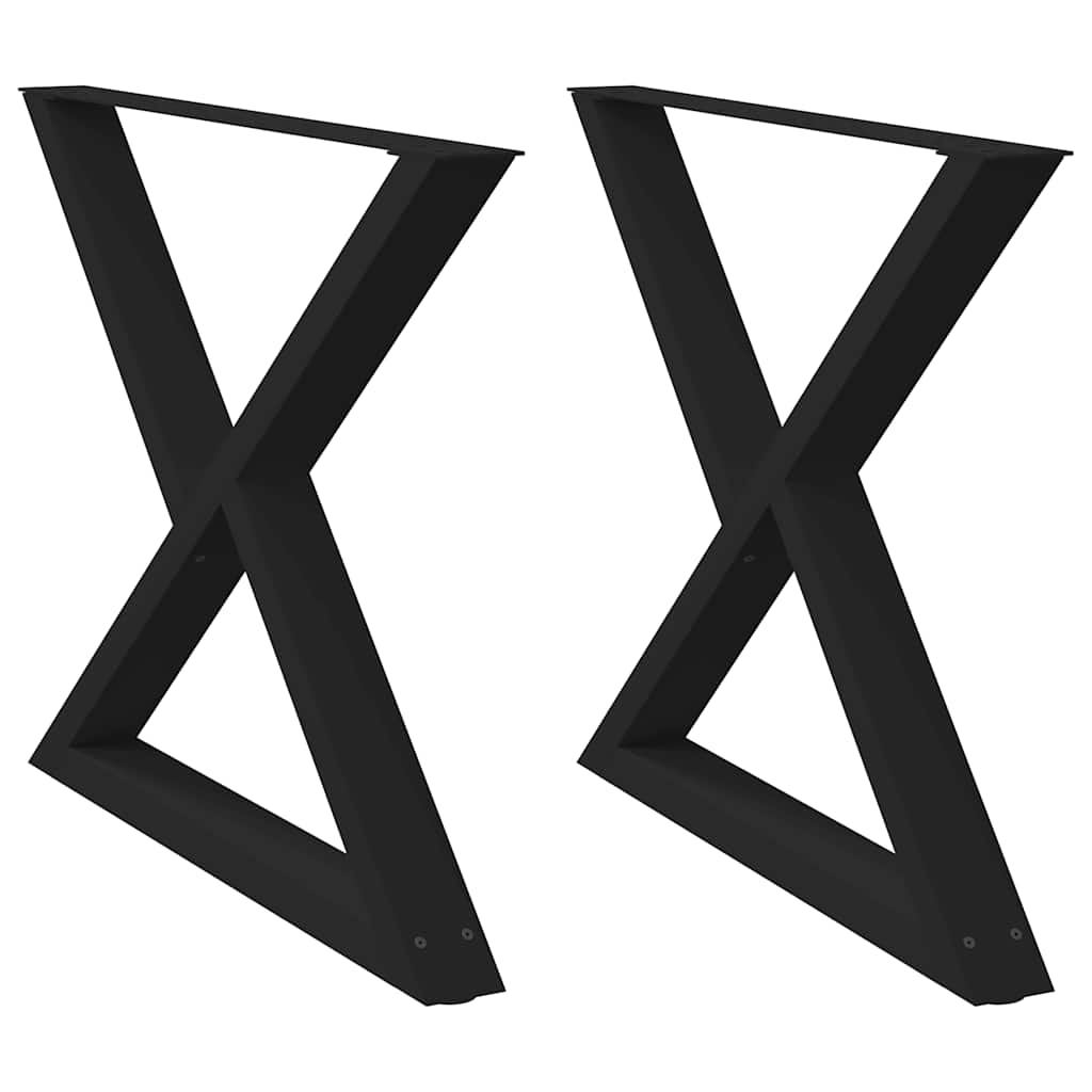 spisebordsben 2 stk. sort 90 x (72-73,3) cm stål