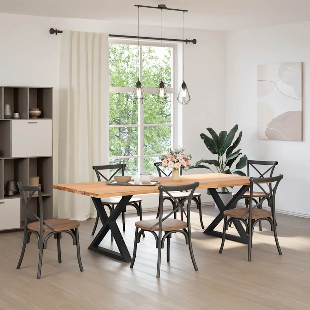 spisebordsben 2 stk. sort 90 x (72-73,3) cm stål