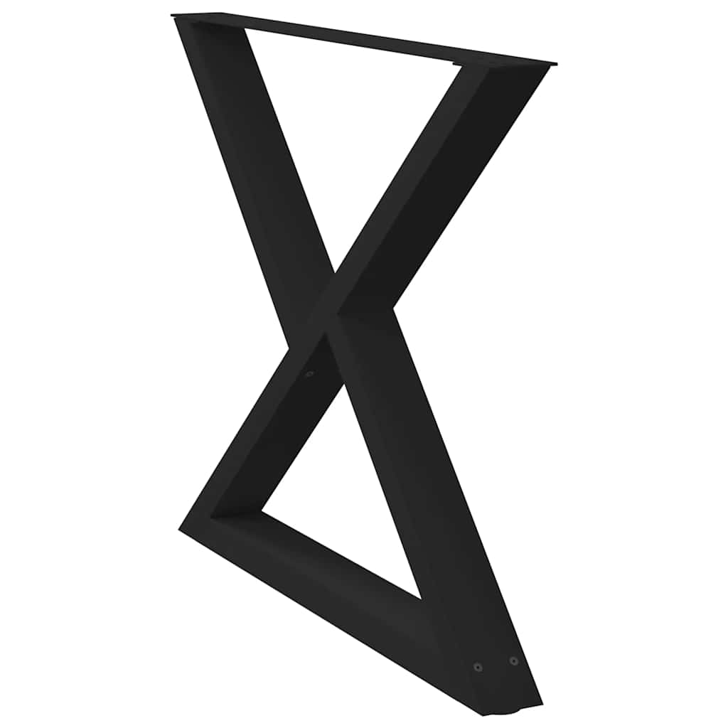 spisebordsben 2 stk. sort 90 x (72-73,3) cm stål