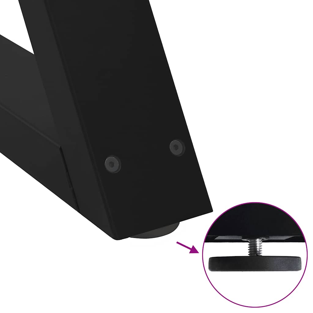 spisebordsben 2 stk. sort 90 x (72-73,3) cm stål