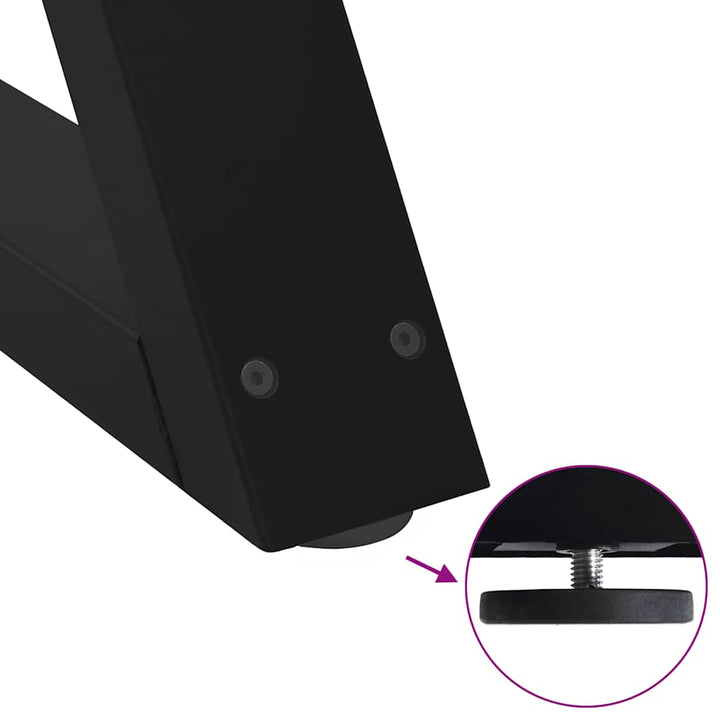 spisebordsben 2 stk. sort 90 x (72-73,3) cm stål
