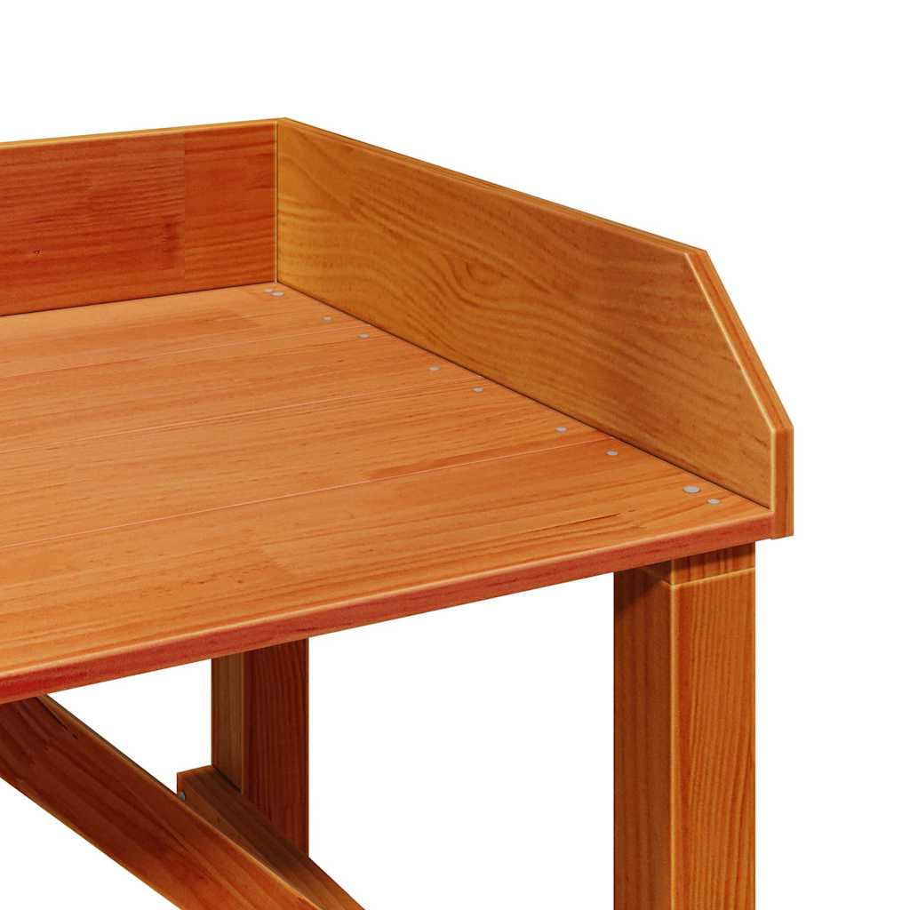 Plantebord med hylde Brun 75 x 40 x 90 cm Massiv fyrretræ