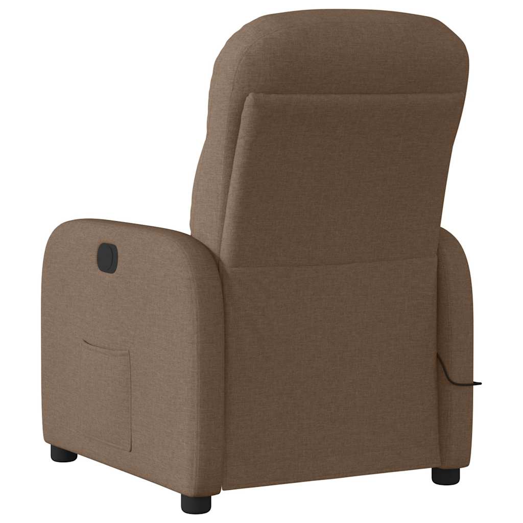 eldrevet massagestol stof brun