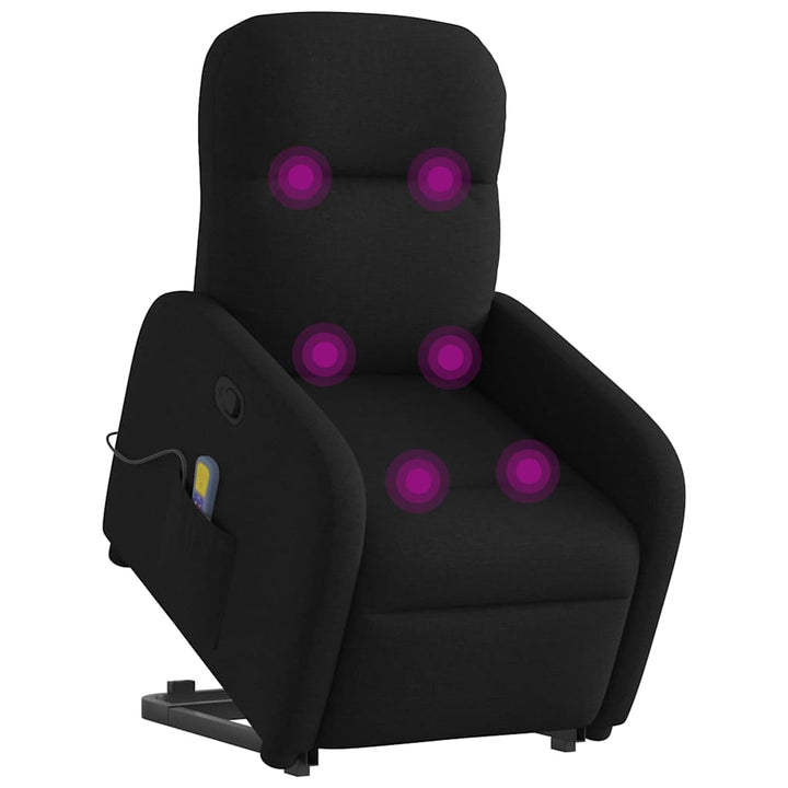 løftestol med massage stof sort