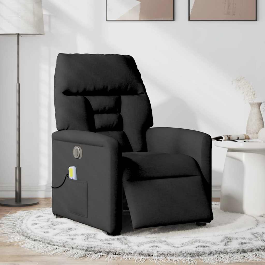 eldrevet massagestol stof sort