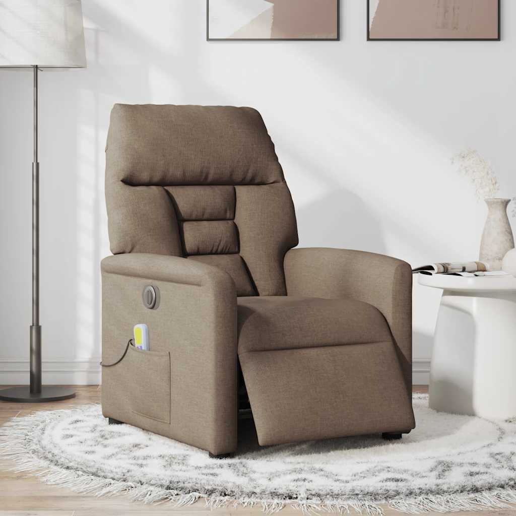 eldrevet massagestol stof brun