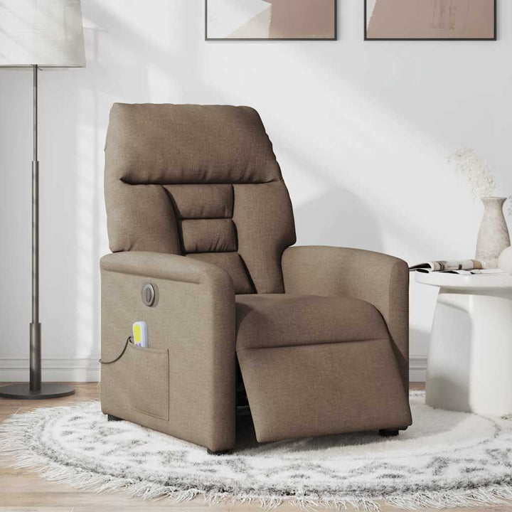 eldrevet massagestol stof brun
