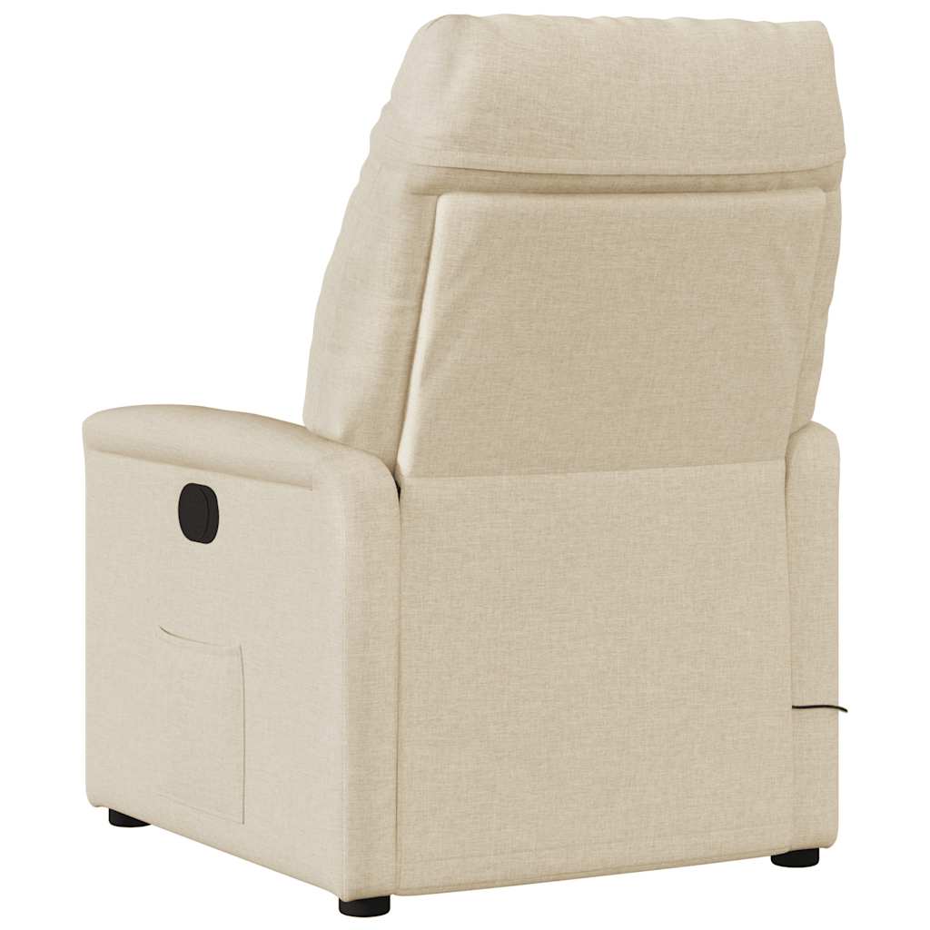 eldrevet massagestol stof cremefarvet