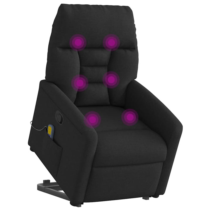 løftestol med massage stof sort