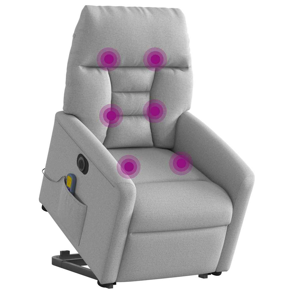 elektrisk massagestol med løftefunktion stof skygrå
