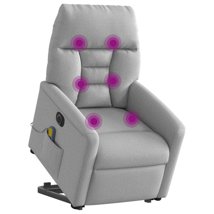 elektrisk massagestol med løftefunktion stof skygrå